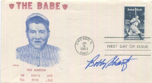 AUTÉNTICO Bobby Shantz de Grandes Ligas de Béisbol firmado FDC - Imagen 1 de 2