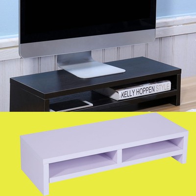 Computer Monitor Stand Desk Table Shelf Laptop Riser Wooden LCD TV Desktop Rack