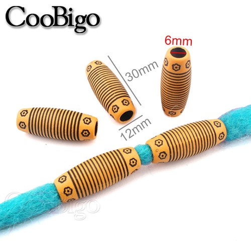 50X Dreadlock Tribal Pattern Beads Dirty Hair Braid Cuff Dread Tube Craft Parts - Picture 6 of 22