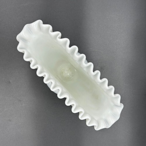 Jarrón Ventilador de Colección Fenton Hobnail Vidrio de Leche Blanco 8 Pulgadas Introducido 1958 Hecho en EE. UU. - Imagen 10 de 12