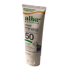Alba Botanica Sheer Mineral Broad Spectrum SPF 50 Sunscreen Lotion   3 Fl Oz
