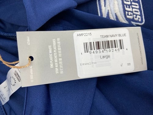 NEW Georgia Southern GS Eagles Adidas Entrada22 Polo SS Button Blue shirt Mens L - Picture 8 of 9