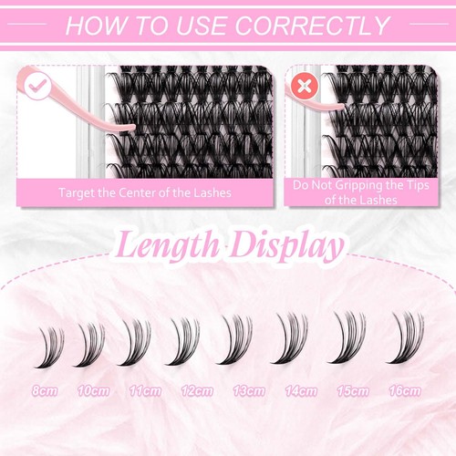FADLASH DIY Cluster Lashes 280Pcs Fluffy Lash Clusters Volume Lash Extensions - Picture 10 of 24