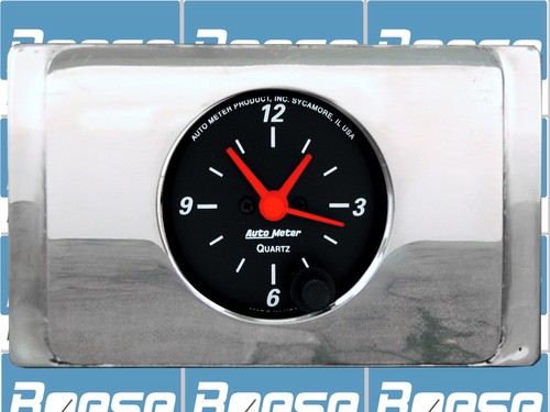 1940 Ford Deluxe Clock Insert w/ Auto Meter Designer Black Clock - Picture 1 of 3