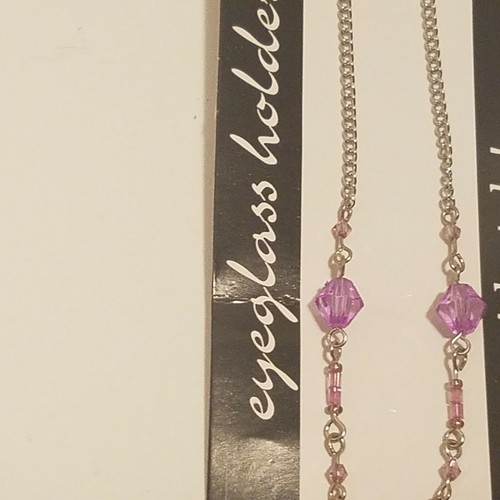 Ravinia Brillenhalter lila Perlen silberfarben Kette Lesebrille - Bild 7 von 12