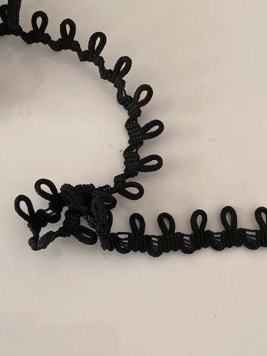 4Meters Black Cotton Bridal sewing Corset Lacing elastic button loops 1cm gap - Picture 3 of 9