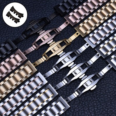 20mm Solid Stainless Steel Curved End Links - Silver/Gold/Rose Gold/Black PVD
