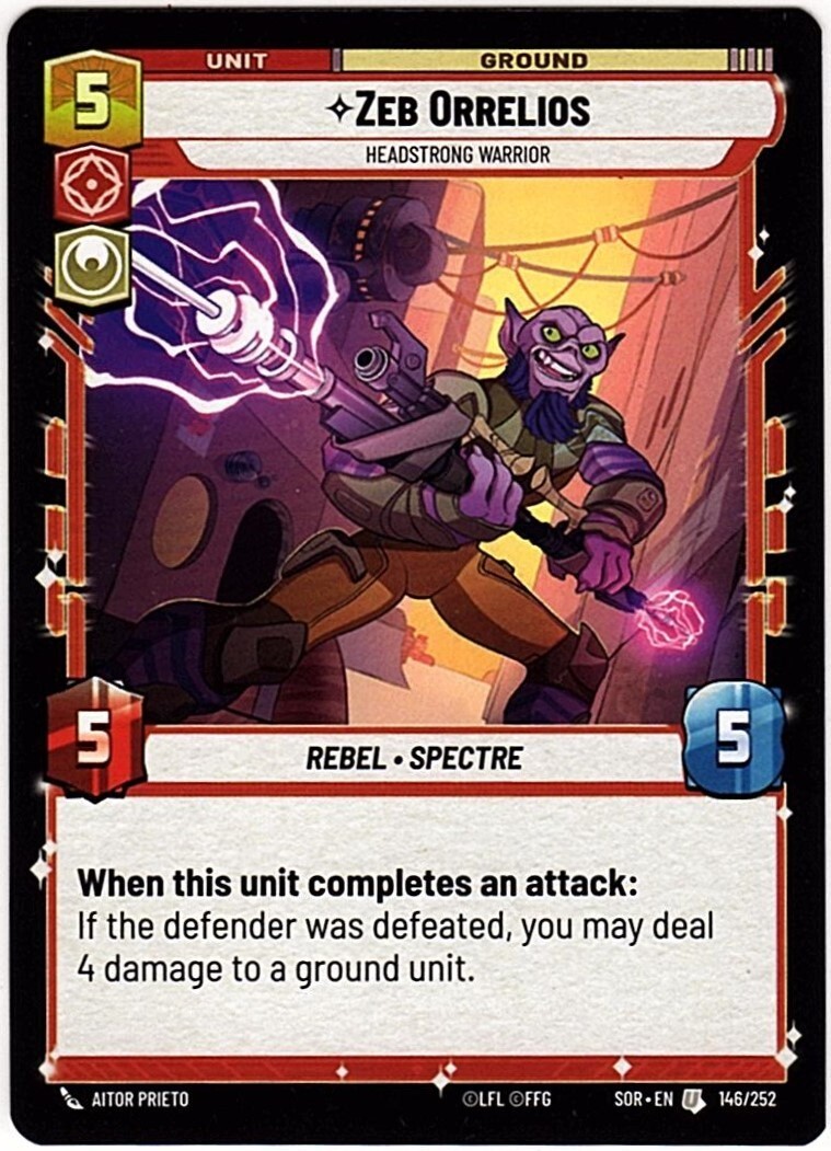 Star Wars Unlimited: Spark of Rebellion Zeb Orrelios (Uncommon)