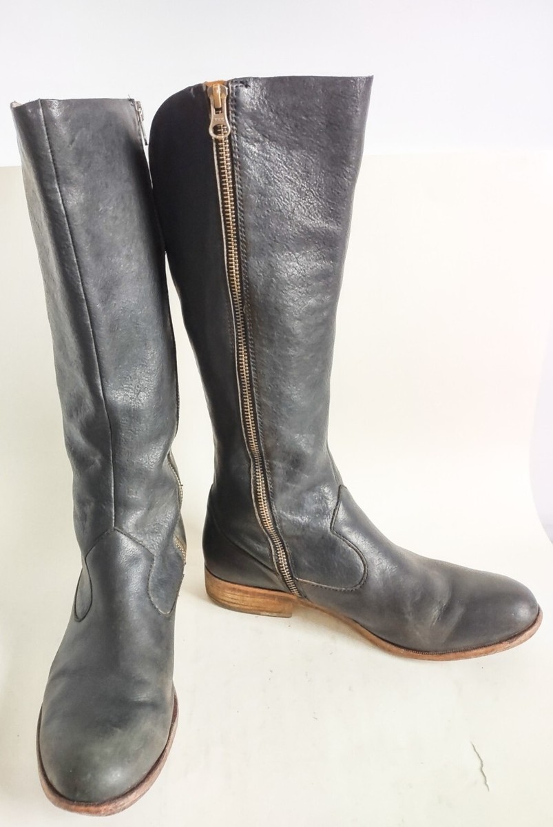 Kork Ease Parise Riding Boots Knee High Tall Preppy GUC Womens 8.5 Black Leather