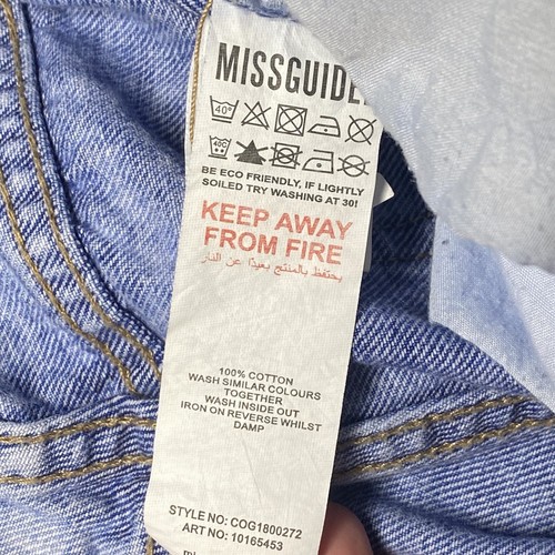 Missguided Damen Jeans Größe 12R Blau Denim Gerades Bein Hoher Bund Mittlere Waschung - Bild 8 von 8