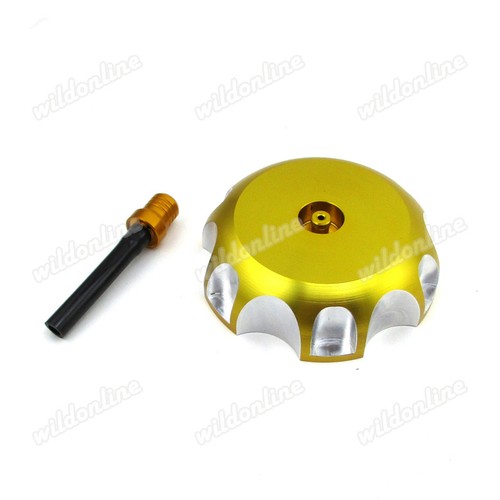 Motorcycle Gold Gas Fuel Tank Cap For Suzuki Dirt RMZ250 LTR450 2007 2008 2009 - Picture 2 of 5