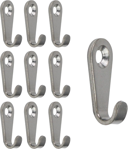 10PCS Mini Wall Hooks Stainless Steel J-Shaped Mirror Hangers Hardware Photo Fra - Picture 11 of 12