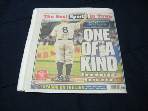 NEWSPAPER -NY POST - YOGI BERRA - BASEBALL-MLB - 9/24/2015 + POPE FRANCIS POSTER - Picture 4 of 5