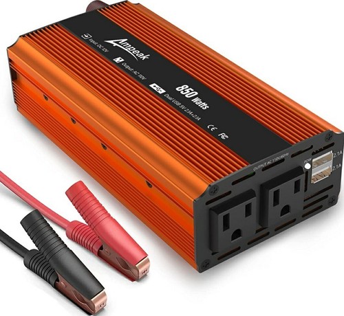 850watts Inverter 12v To 110v Etl Certified Power Inverter 2 Usb Charging Ports  - Picture 1 of 11
