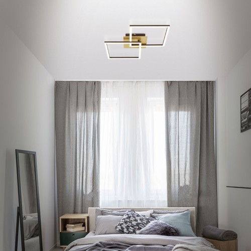 Lámpara de techo Briloner Frame LED dorado-marrón lámpara de techo regulable mediante interruptor de luz - Imagen 6 de 7