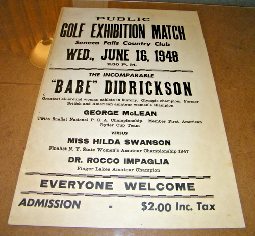 1948 VINTAGE SENECA FALLS COUNTRY CLUB GOLF MATCH BABE DIDRIKSON LOBBY CARD21X14 - Picture 5 of 8