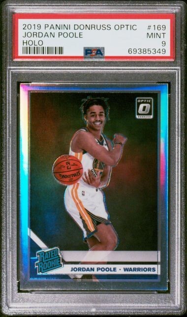 2019 Jordan Poole Panini Donruss Optic Holo #169 Warriors Graded PSA 9 MINT