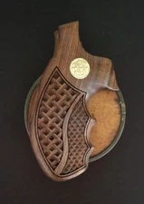 HOGUE • Smith & Wesson K/L Rnd Pau Ferro Combat Grips Basketweave/Stipple Medlns