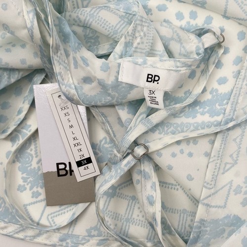 BP NWT Handkerchief Silky Tie Back Crop Top Plus Size 3X Festival Summer Pool - Picture 9 of 11