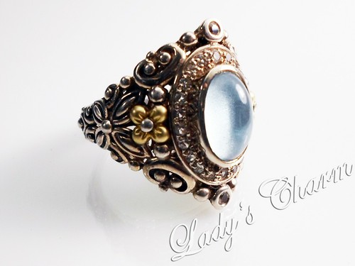 🦋 Anillo Barbara Bixby Topacio Azul Y Blanco Plata de Ley Oro 18k 8 - Imagen 11 de 11