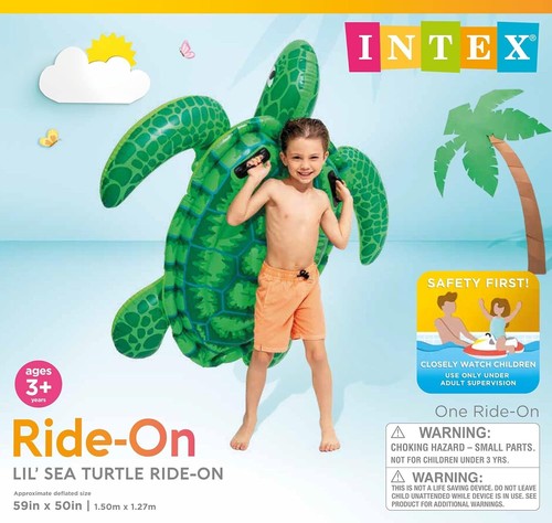Intex Paseo Inflable en Tortuga Lil Niños Piscina Flotador Playa Jinete Juguete - Imagen 3 de 4