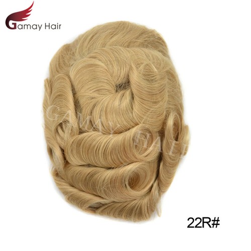 Full French Lace Mens Toupee Natural Bleached Breathable Human Hair piece Wig - Picture 81 of 82