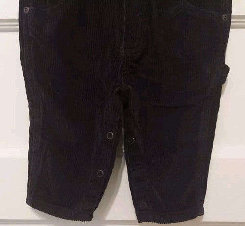 Land's End Baby Size 12 Months Black Corduroy Cotton Overalls  - Picture 4 of 8