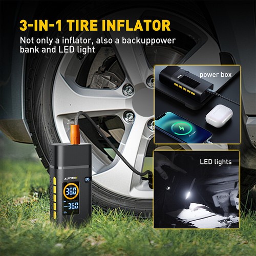 Rechargeable Car Tire Air Inflator Portable Tyre Electric Pump Cordless AUXITO - Picture 6 of 21