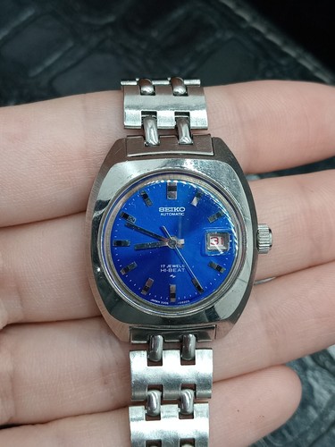 Vintage Women's Wrist Watch Seiko Automatic 17 Jewels 2205-0371, Dial Blue - Picture 2 of 8