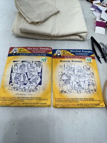 Embroidery Thread Lot of Assorted Cotton Hoop Fabric Frames Hot Iron Transfers - Picture 8 of 21