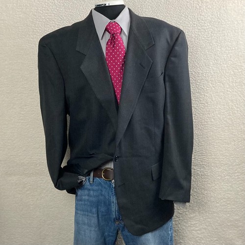 Christian Dior Mens 46R Vnt Charcoal Gray Window Pain Check Sport Coat - Picture 2 of 14