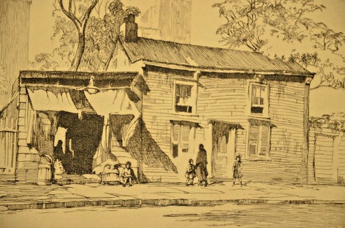 CHESTER PRICE Original Vintage Signed House Cityscape Landscape Drypoint Etching - Picture 5 of 12