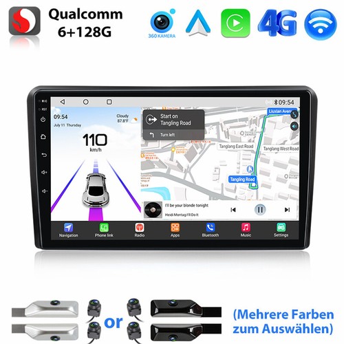 360°KAM+128GB Für Audi A4 S4 RS4 B6 B7 SEAT Android Autoradio CarPlay Navi GPS - Bild 1 von 19