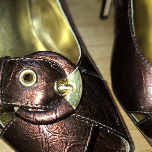 Womens Diba Brown Open Toe Slingback Pumps - Picture 6 of 7
