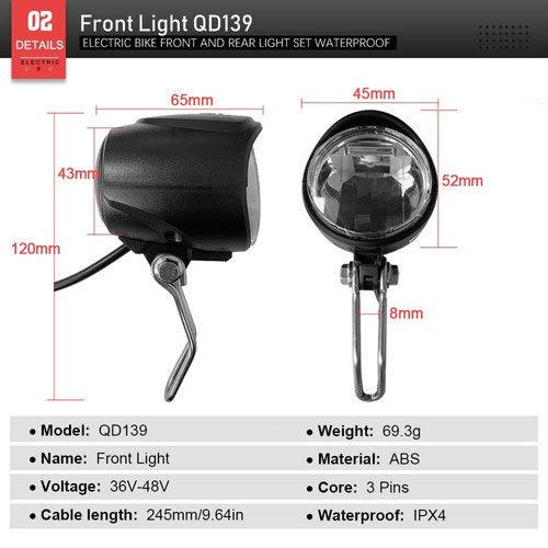 EBKE Waterproof Cable Light Set with Horn for Bafang Center Motor01 02 HD - Picture 9 of 11