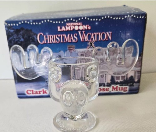 National Lampoon's Christmas Vacation Moose Reindeer Head Glass Mug Cup - Picture 1 of 5