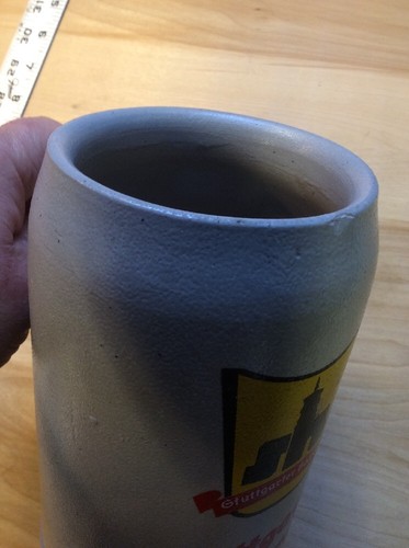 Cerveza cerámica Stuttgarter Hofbräu 1L Stonewear Stein Alemania vintage Stuttgarter - Imagen 11 de 12