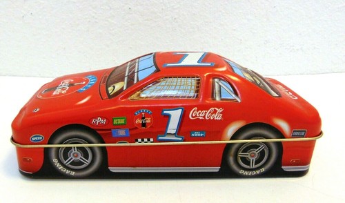 Vintage 1998 Coca-Cola Racing Car Metal Tin Box Container 7.5" x 3.5" x 3" EMPTY - Picture 1 of 7