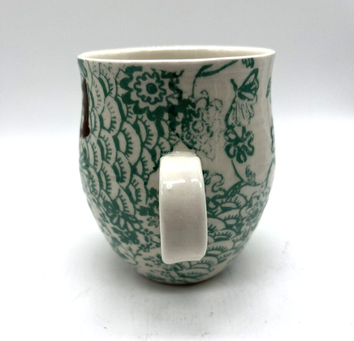 Anthropologie Homegrown initial monogram ' d ' mug 16 oz green floral - 第 4/6 張圖片