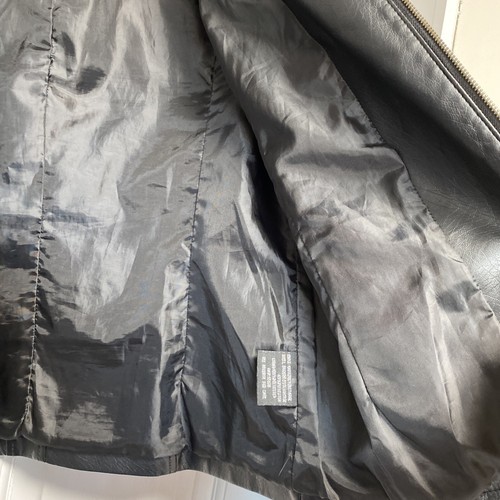 Baccini Faux Leather Black Jacket Coat Women's Size Large Moto Biker Full Zip - Picture 15 of 15