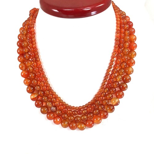 Collar con cuentas de piedras preciosas hecho a mano joyería redondo suave con broche de langosta plateada - Imagen 56 de 241