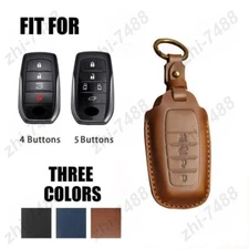 Leather Remote Car Key Fob Shell Fit For Toyota RAV4 Hilux Fortuner Land Cruiser