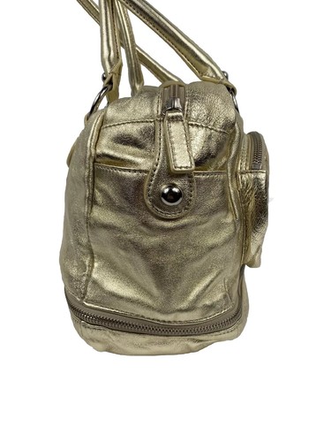 Bolso de hombro expandible de cuero metálico dorado Hype - Imagen 10 de 22