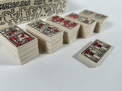 Keith Haring WOODEN Domino Set Vilac American Art of the 80's Modern - Picture 4 of 5