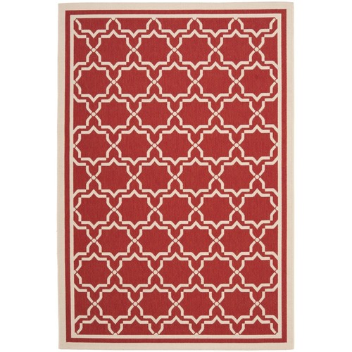 SAFAVIEH Outdoor CY6916-248 Courtyard Collection Red / Bone Rug - Picture 11 of 24