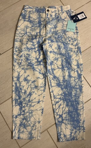 Rachel Comey x Target Blue Marbled High Rise Tie Dye Jeans Sz 4 Mom Cropped NWT - Picture 1 of 5