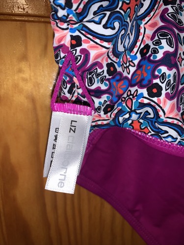 NWT Liz Claiborne Women’s SZ 2XL Tankini Swim Bottom Tribal Pink Convertible - Picture 2 of 8