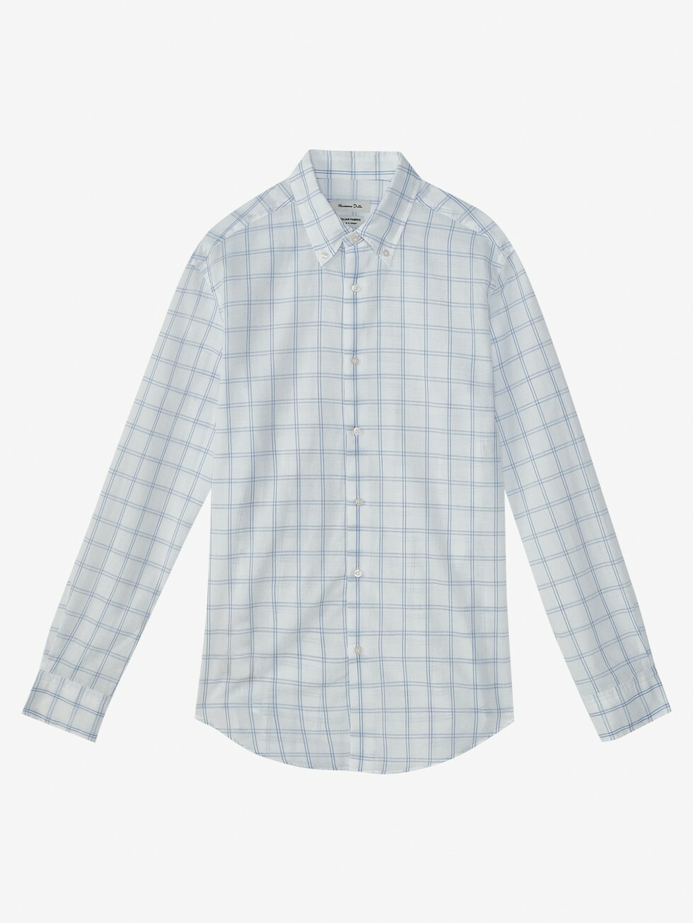 New Massimo Dutti Slim Check Cotton Linen Shirt S White oxford polo blazer pant image 7