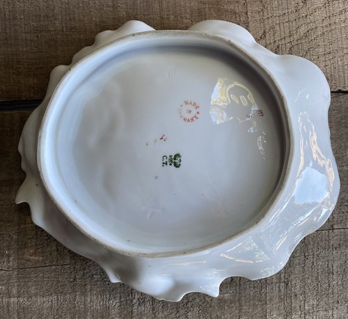 CARL TIELSCH Altwasser Porcelain Germany 11" CENTERPIECE BOWL Rose ANTIQUE c1875 - Picture 8 of 11