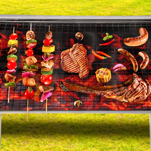 BBQ Grill Charcoal Barbecue Folding BBQ Cooker Camping Outdoor Yard Stove Grill - Picture 9 of 18